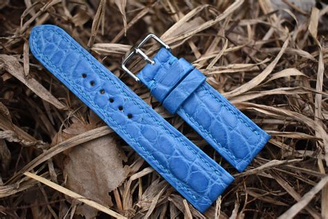 Blue Alligator Leather Strap 